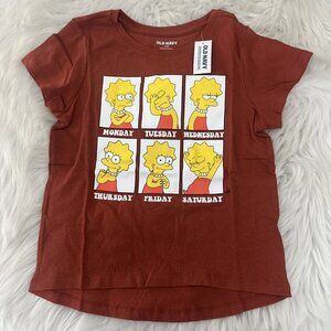 Old Navy girls The Simpsons Lisa Monday-Friday Tee NWT M 8 short sleeve